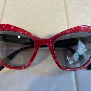 Miu Miu Red Star-Patterned Sunglasses